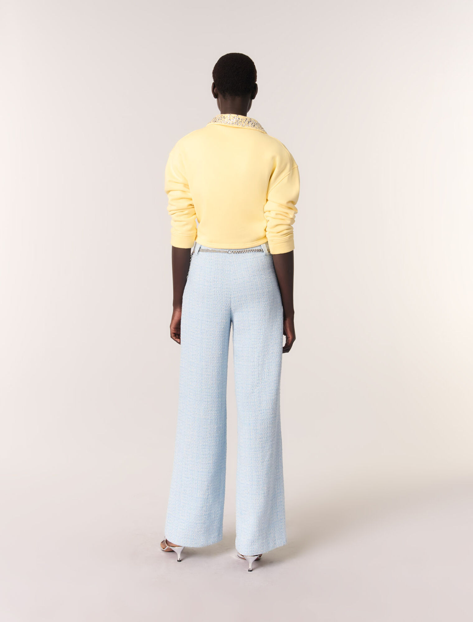 Pantalon en tweed avec ceinture