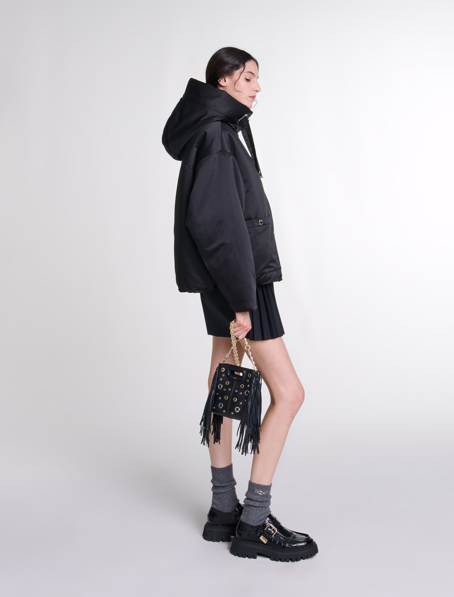Sac M mini en cuir et œillets