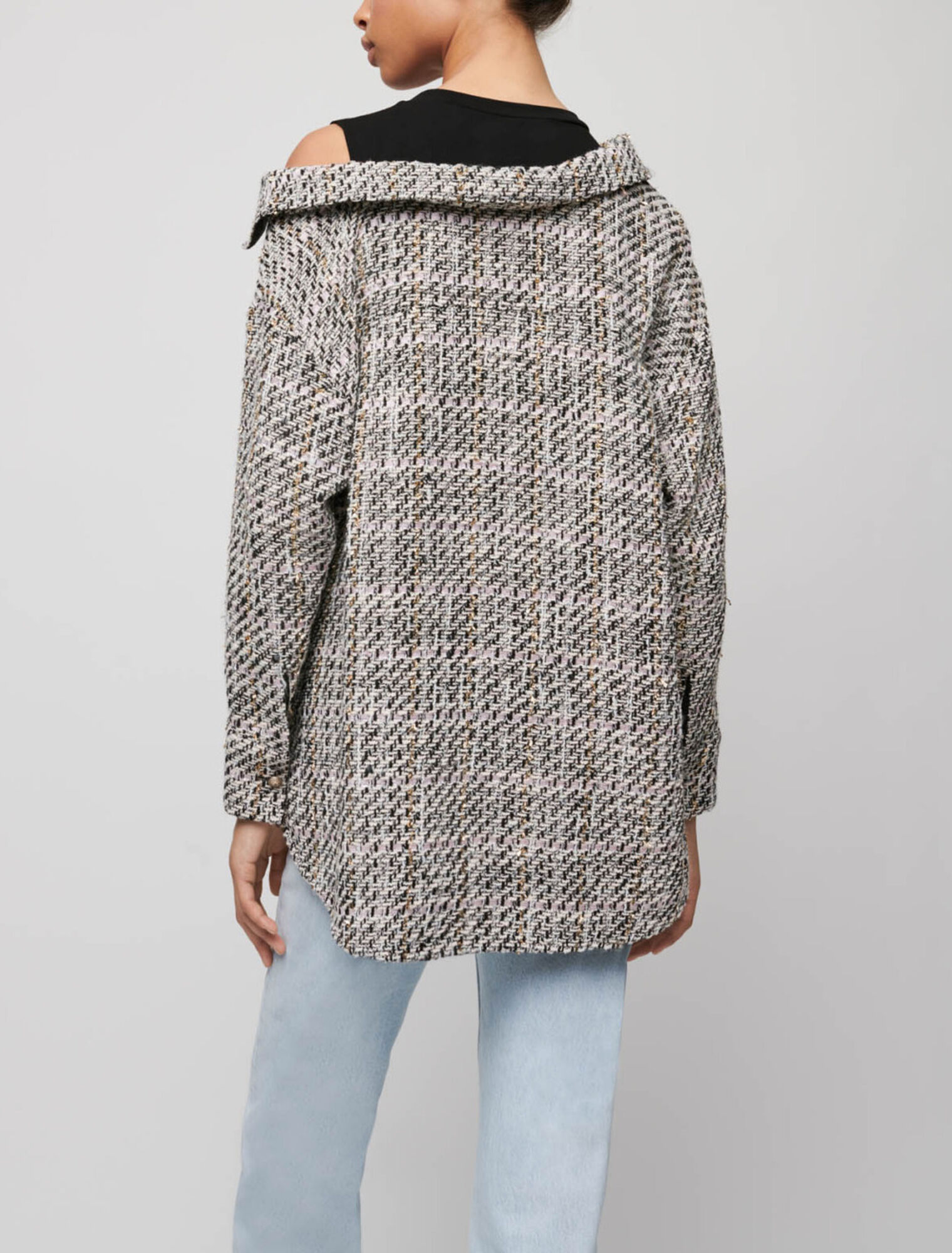 Chemise trompe-l'œil façon tweed