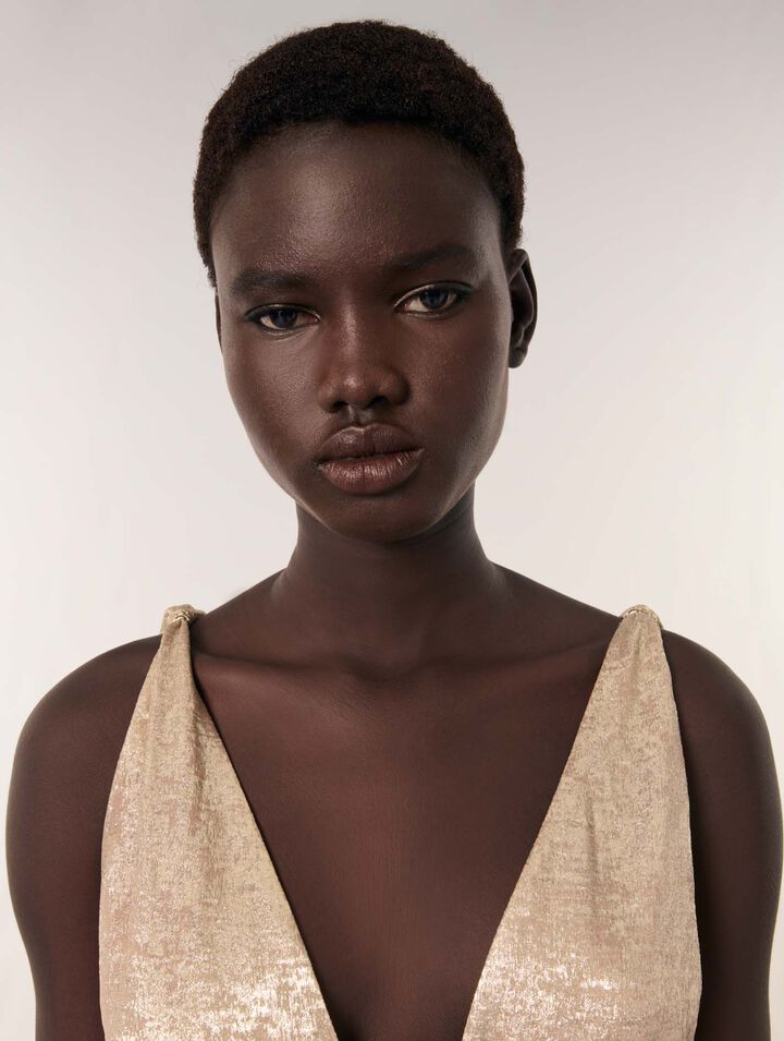Robe longue métallisée