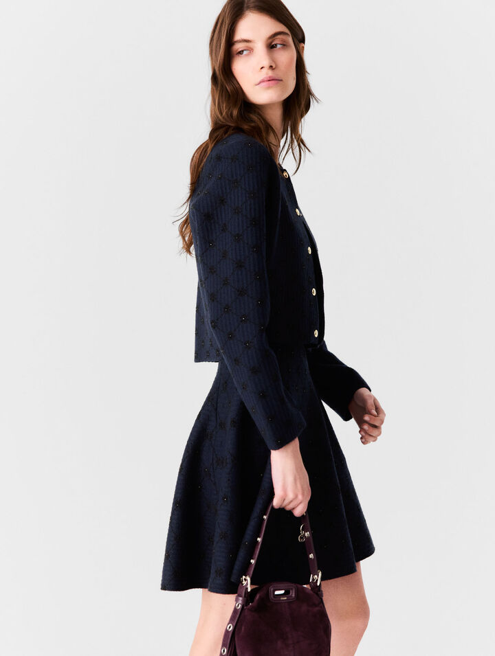 Cardigan en jacquard avec sequins