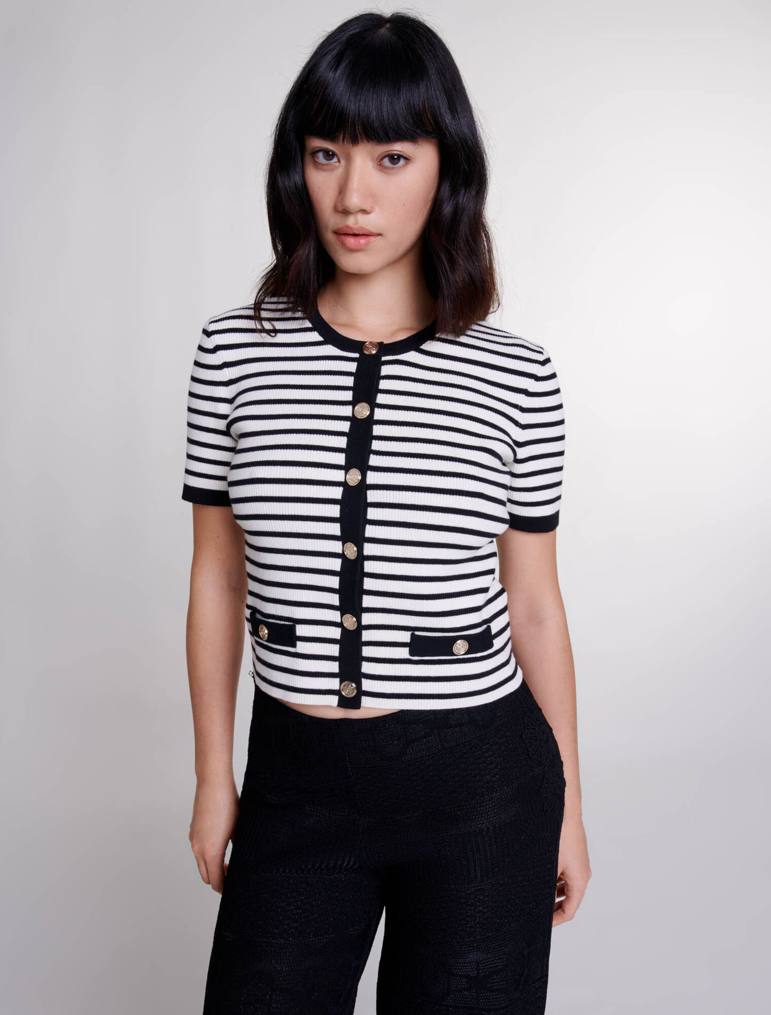 Cardigan en maille manches courtes