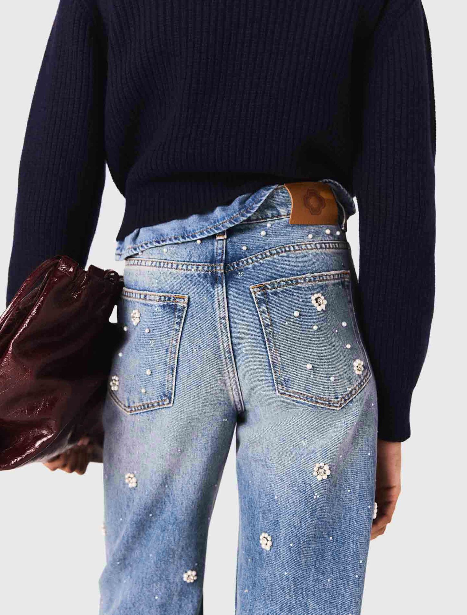 Jean large brodé