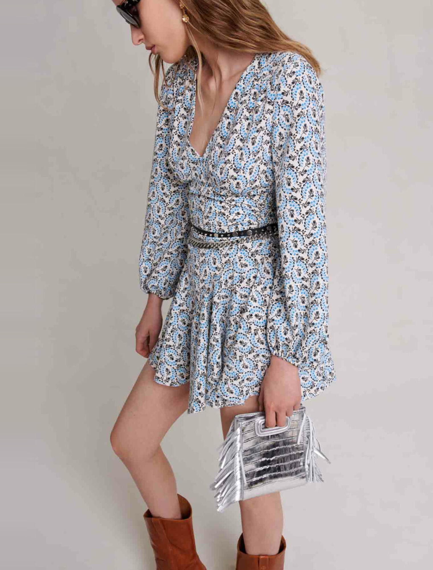 Robe courte en crêpe