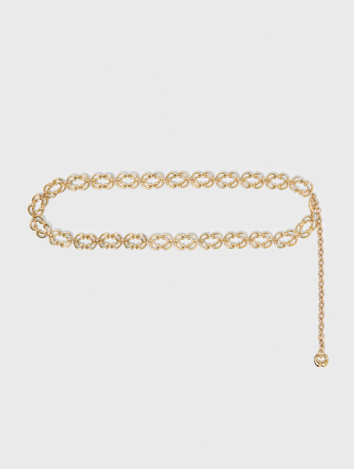 Ceinture cha&icirc;ne &agrave; maillons dor&eacute;s