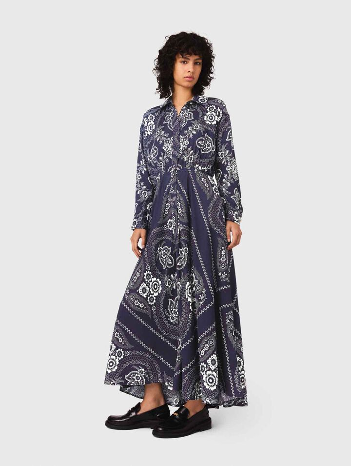Robe longue fluide imprimée