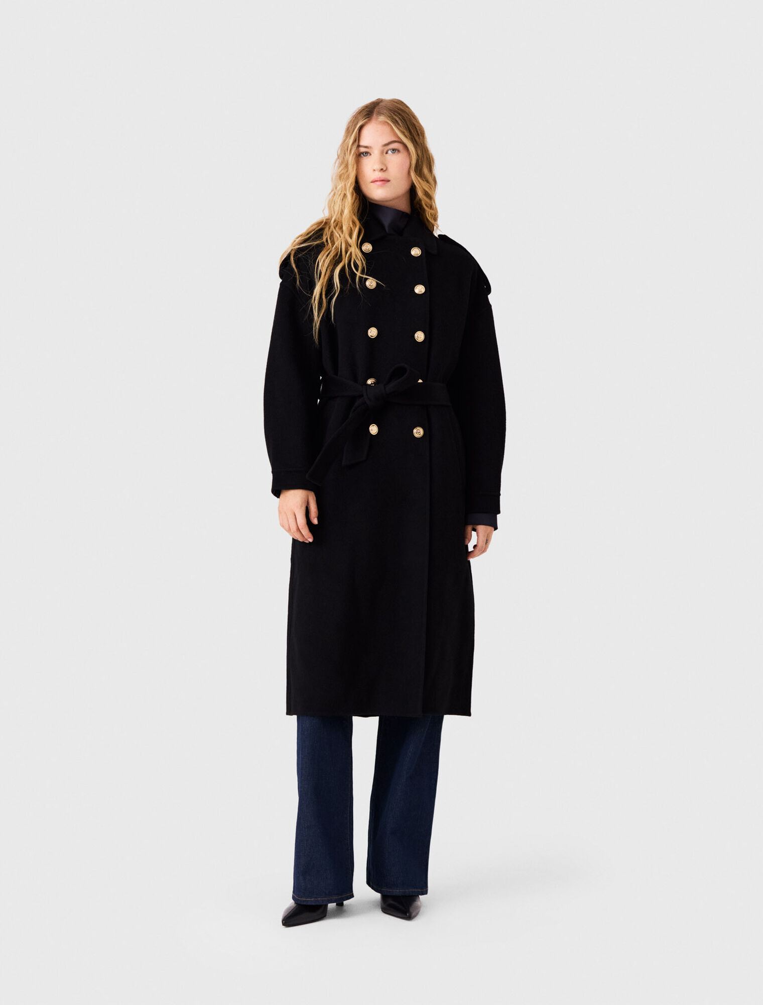 Manteau long double face