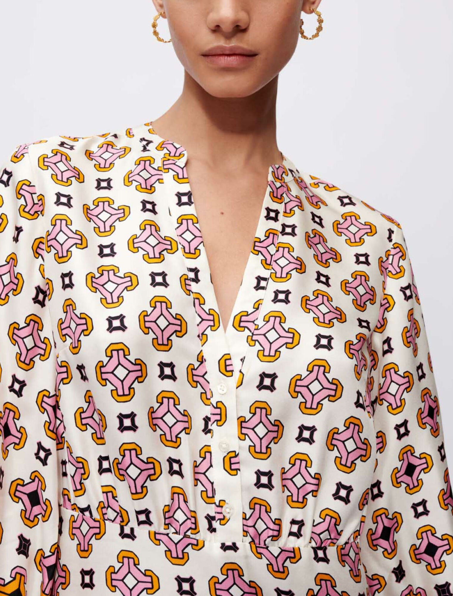 Robe en soie imprimée