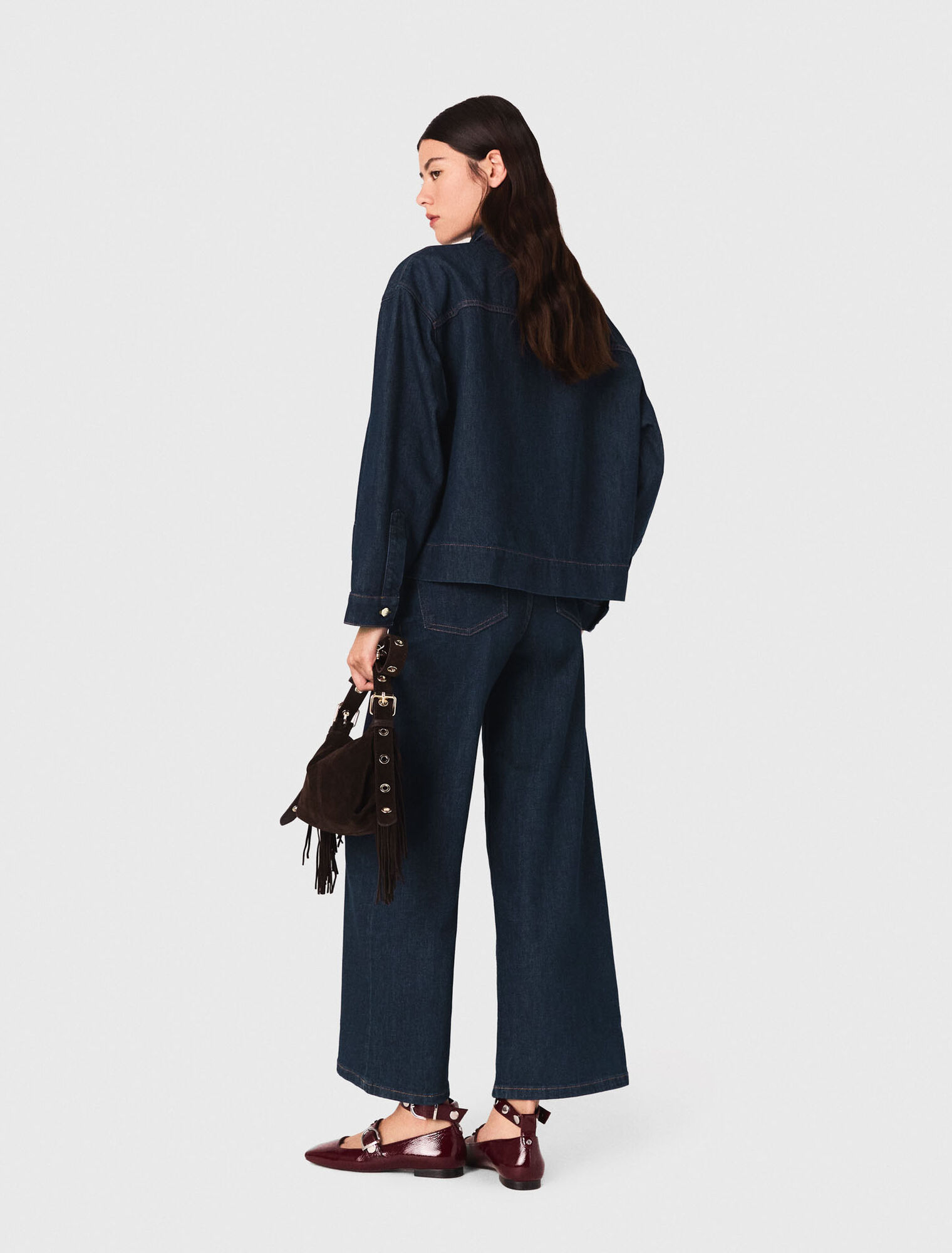 Chemise en denim avec Lavallière