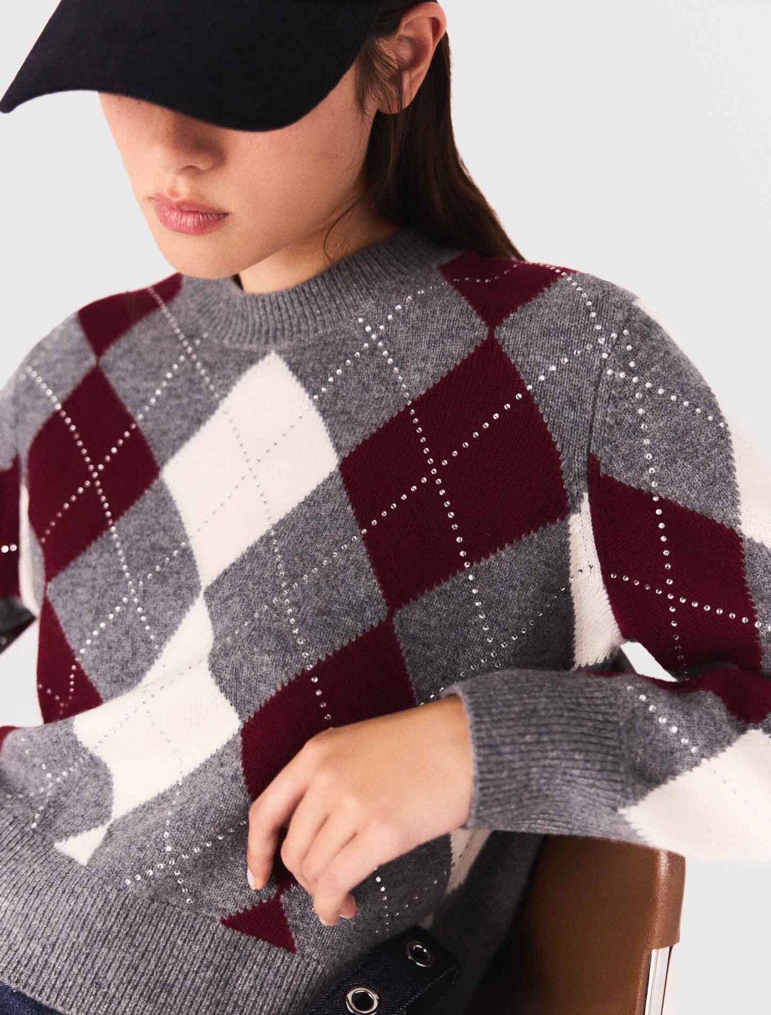 Pull court à motif argyle