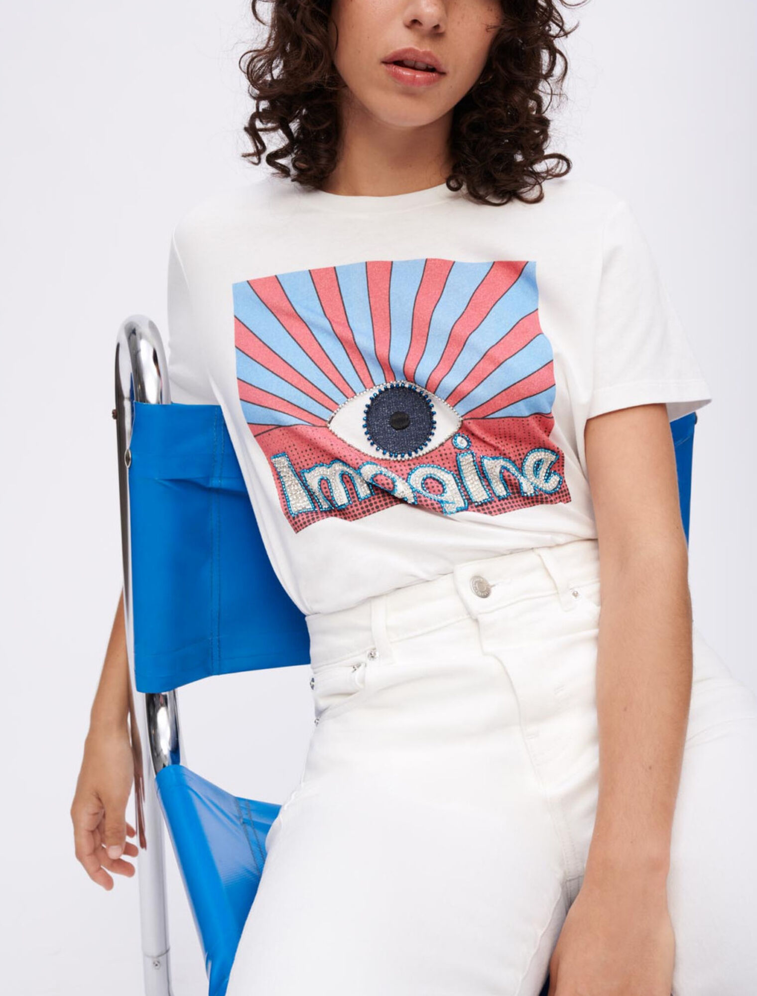 Tee-shirt sérigraphié à strass