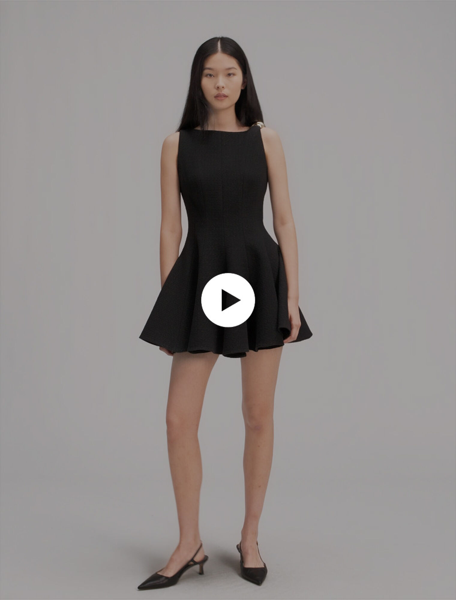 Robe courte évasée en tweed