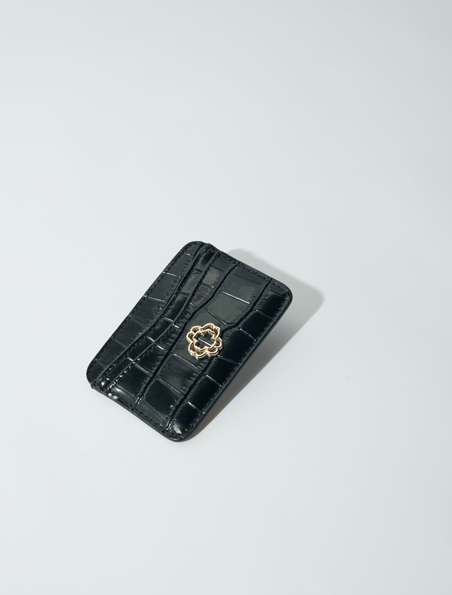 Porte-cartes en cuir effet croco