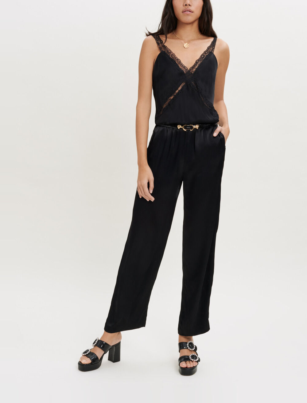 Maje black jumpsuit discount