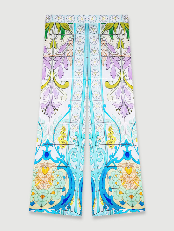 Pantalon satiné imprimé