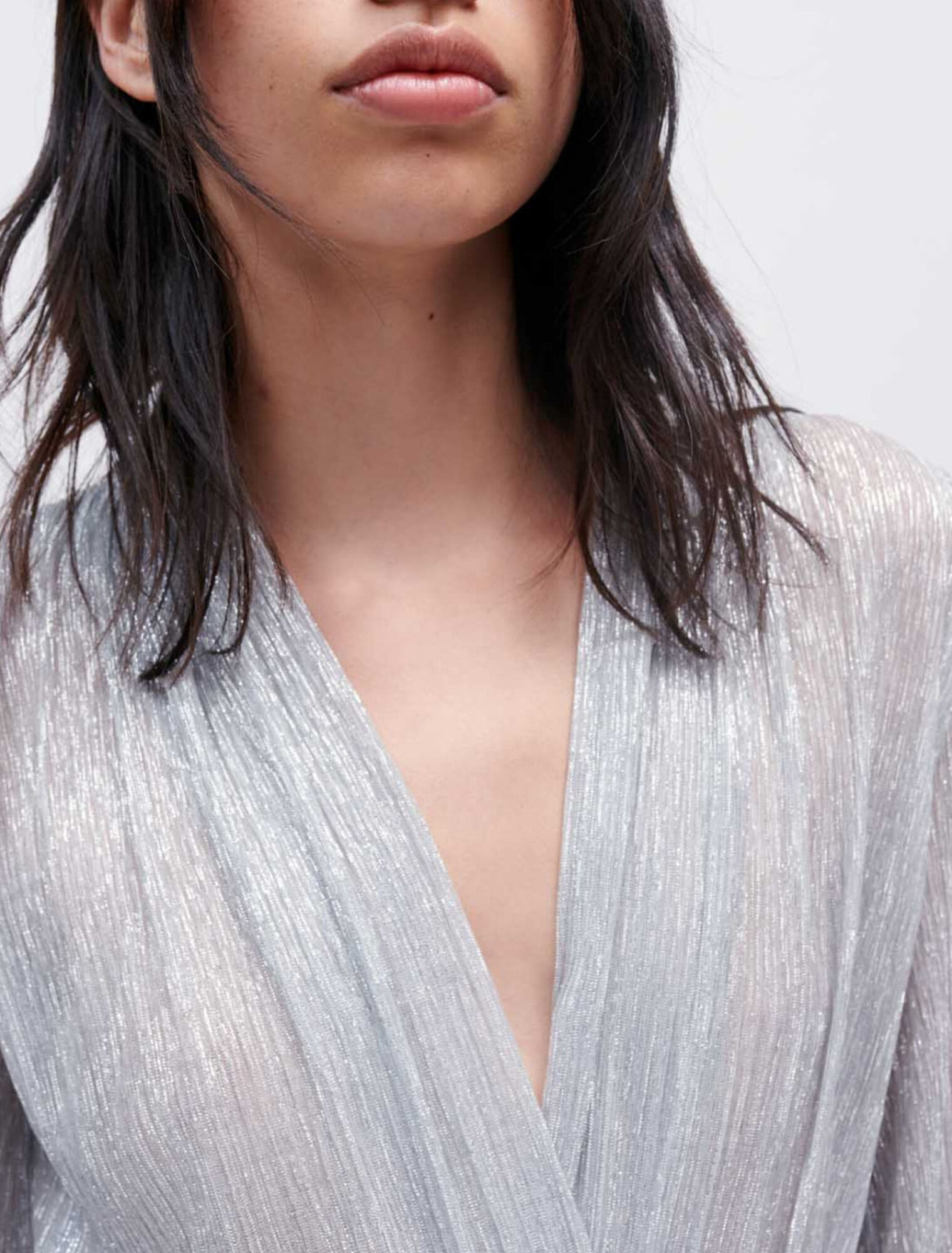 Robe en lurex drapée
