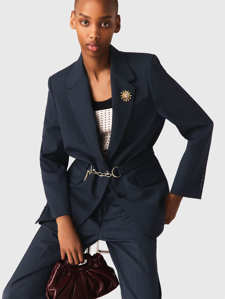 Veste de tailleur &agrave; rayures