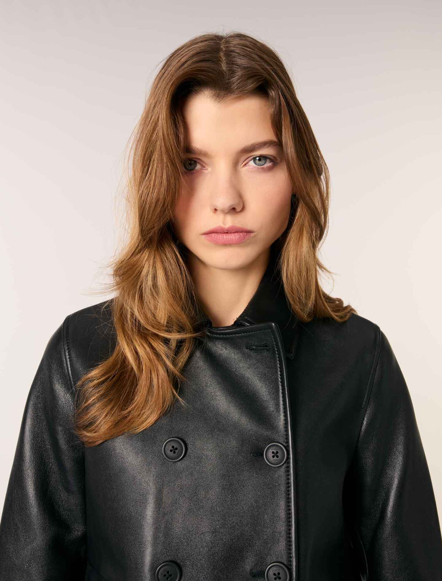 Veste courte en cuir