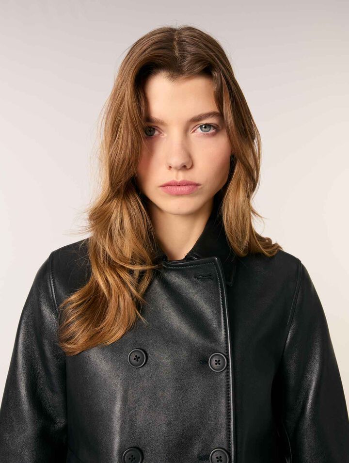 Veste courte en cuir