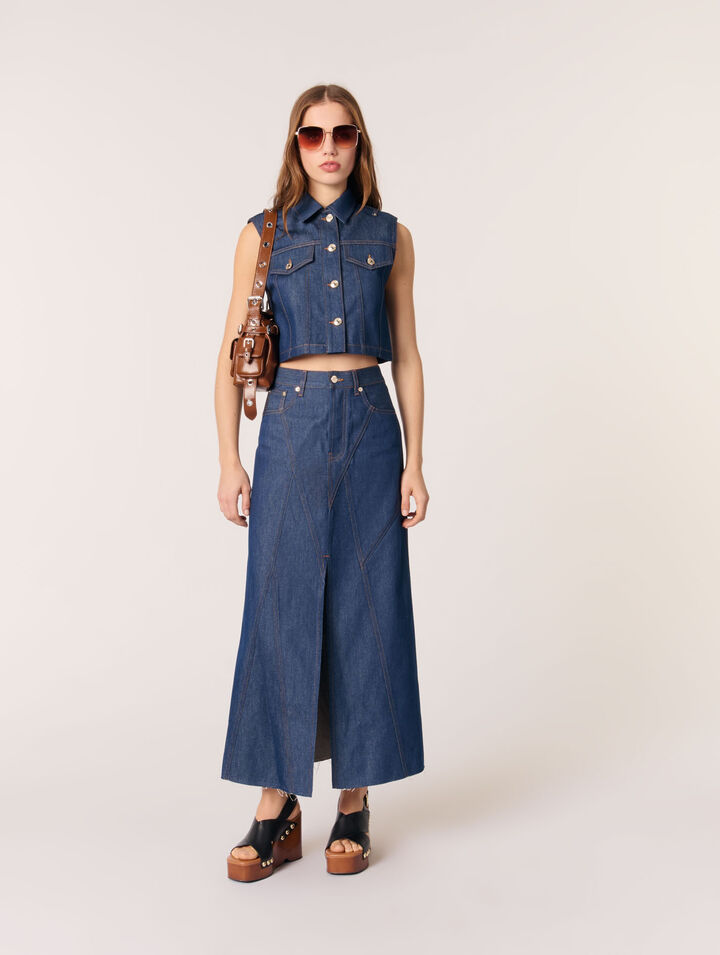 Veston court en denim