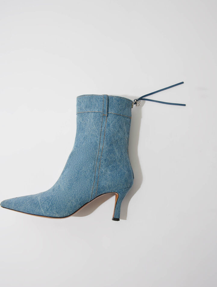 Bottines en denim à bout pointu
