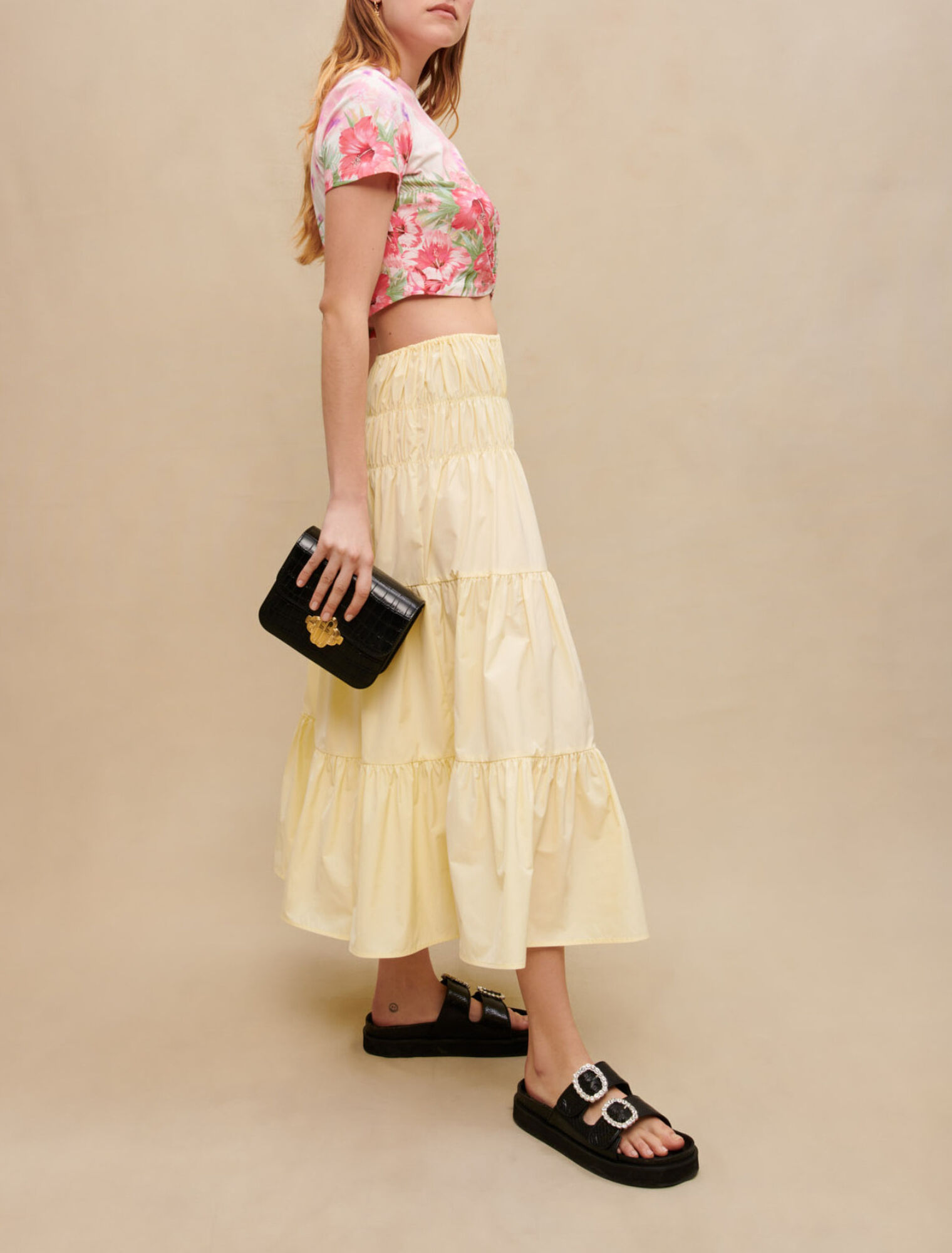 Jupe longue à fronces