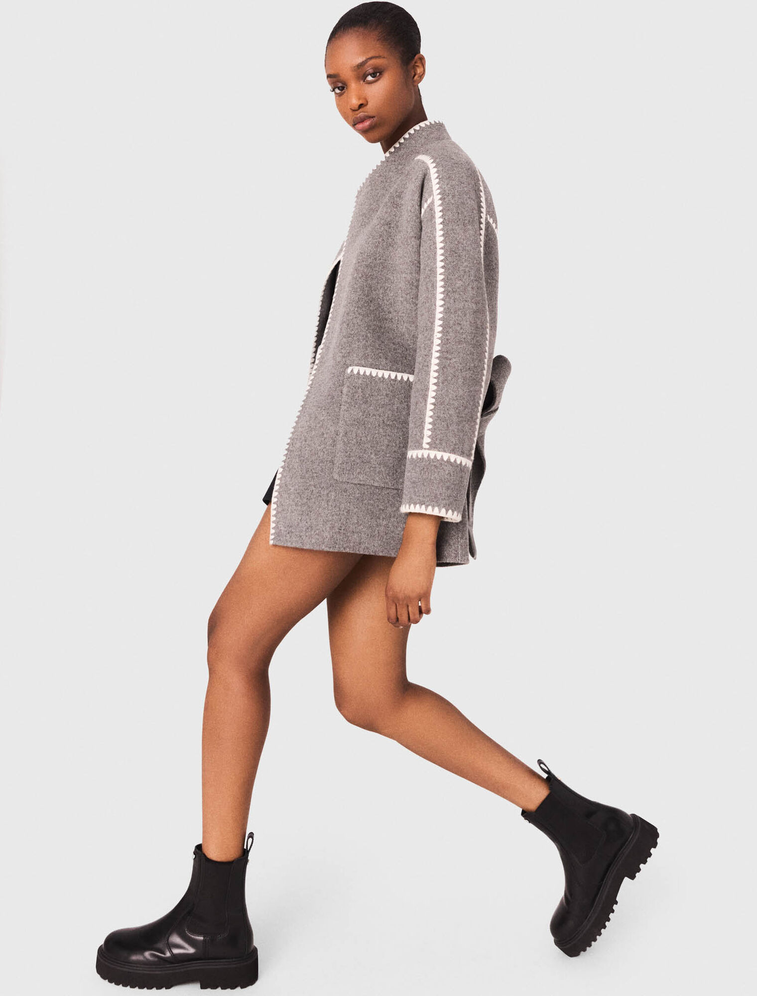 Manteau court double face