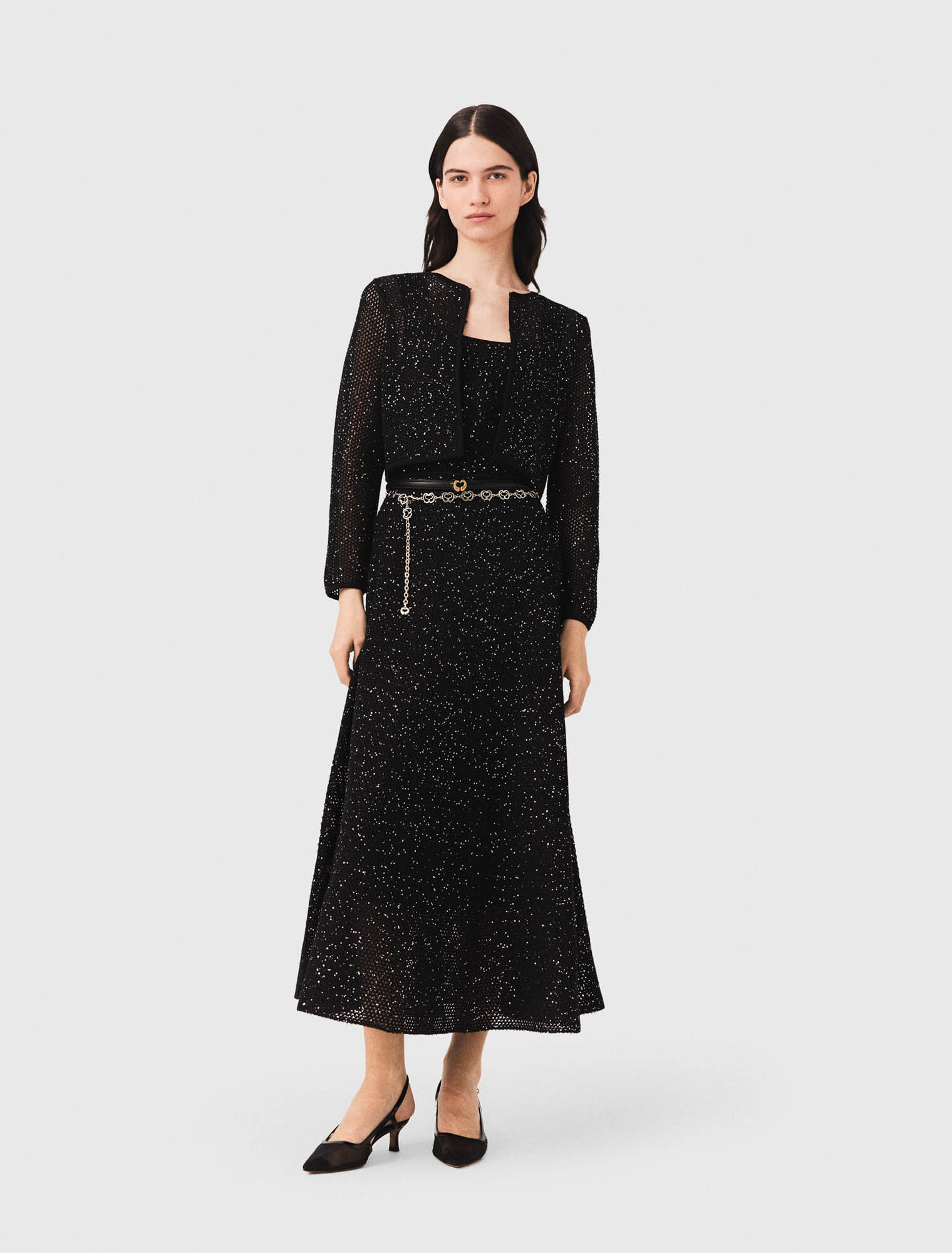 Cardigan en maille strass&eacute;e