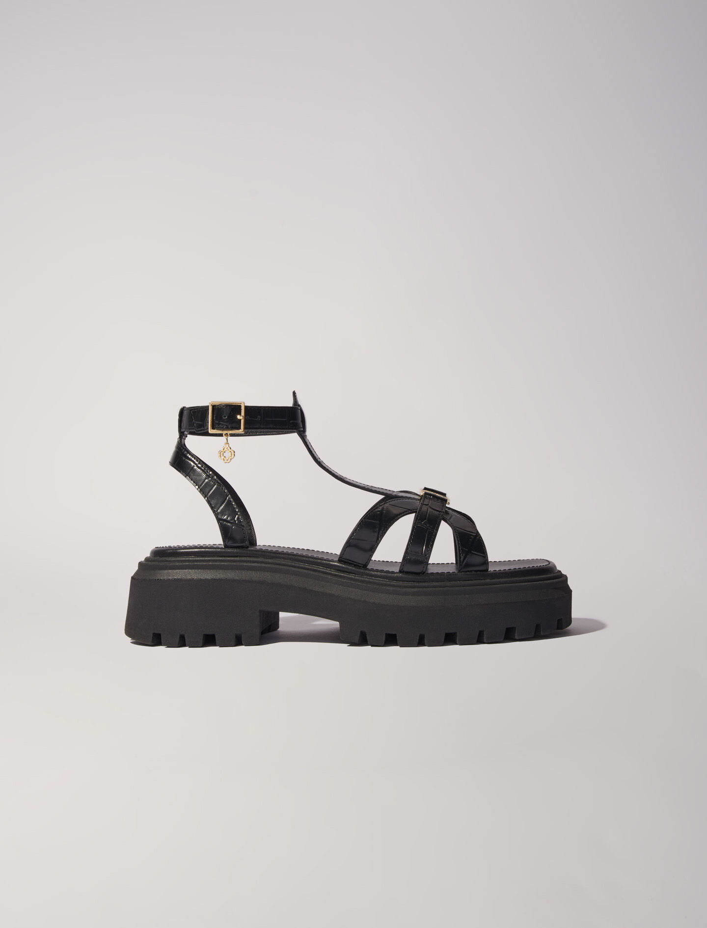 Sandales plates crantees Sandales Ballerines Maje
