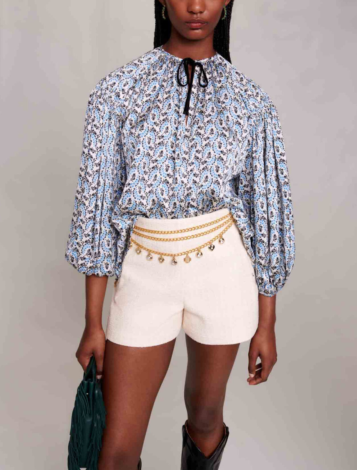 Blouse large satinée