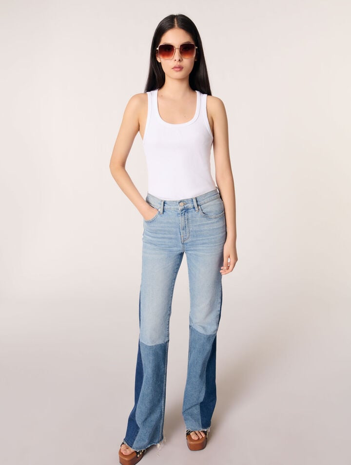 Jean patchwork tricolore