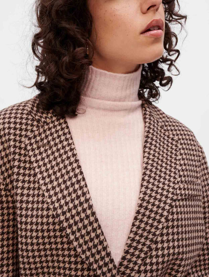 Manteau oversize en pied de poule