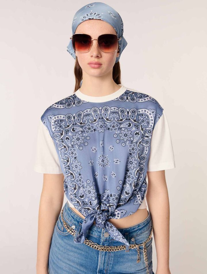Tee-shirt noué avec imprimé