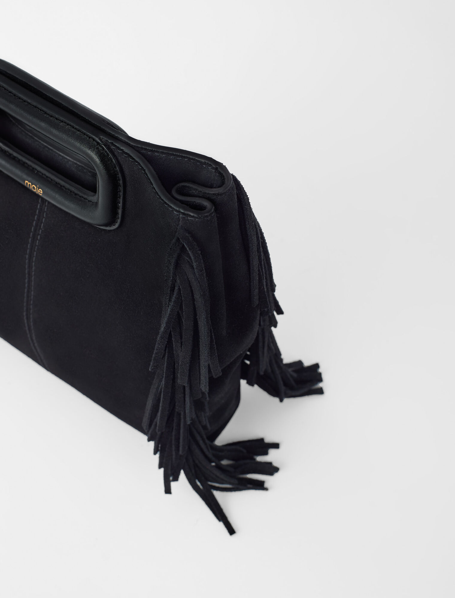 Sac M à franges en suède