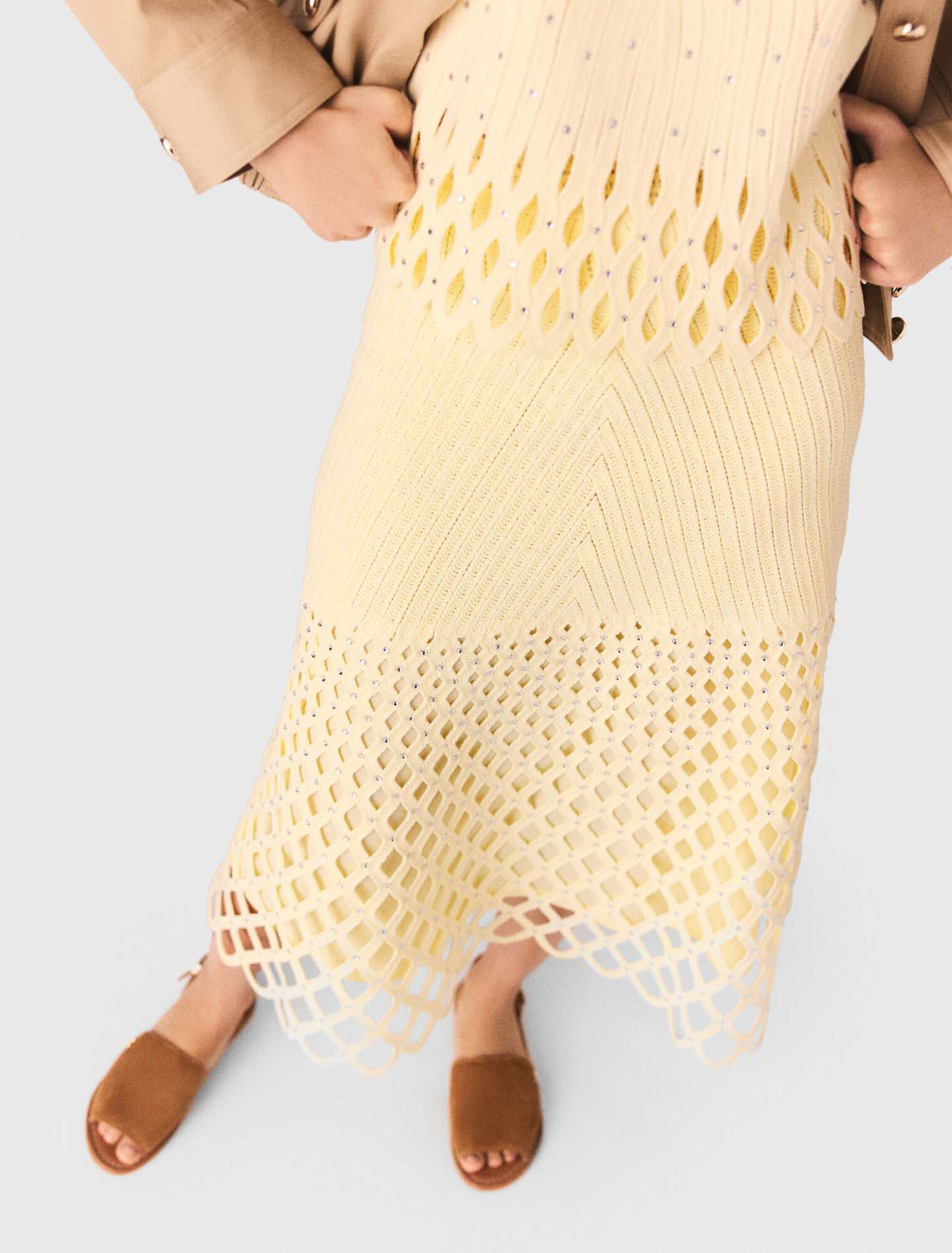 Jupe en crochet &agrave; doublure amovible