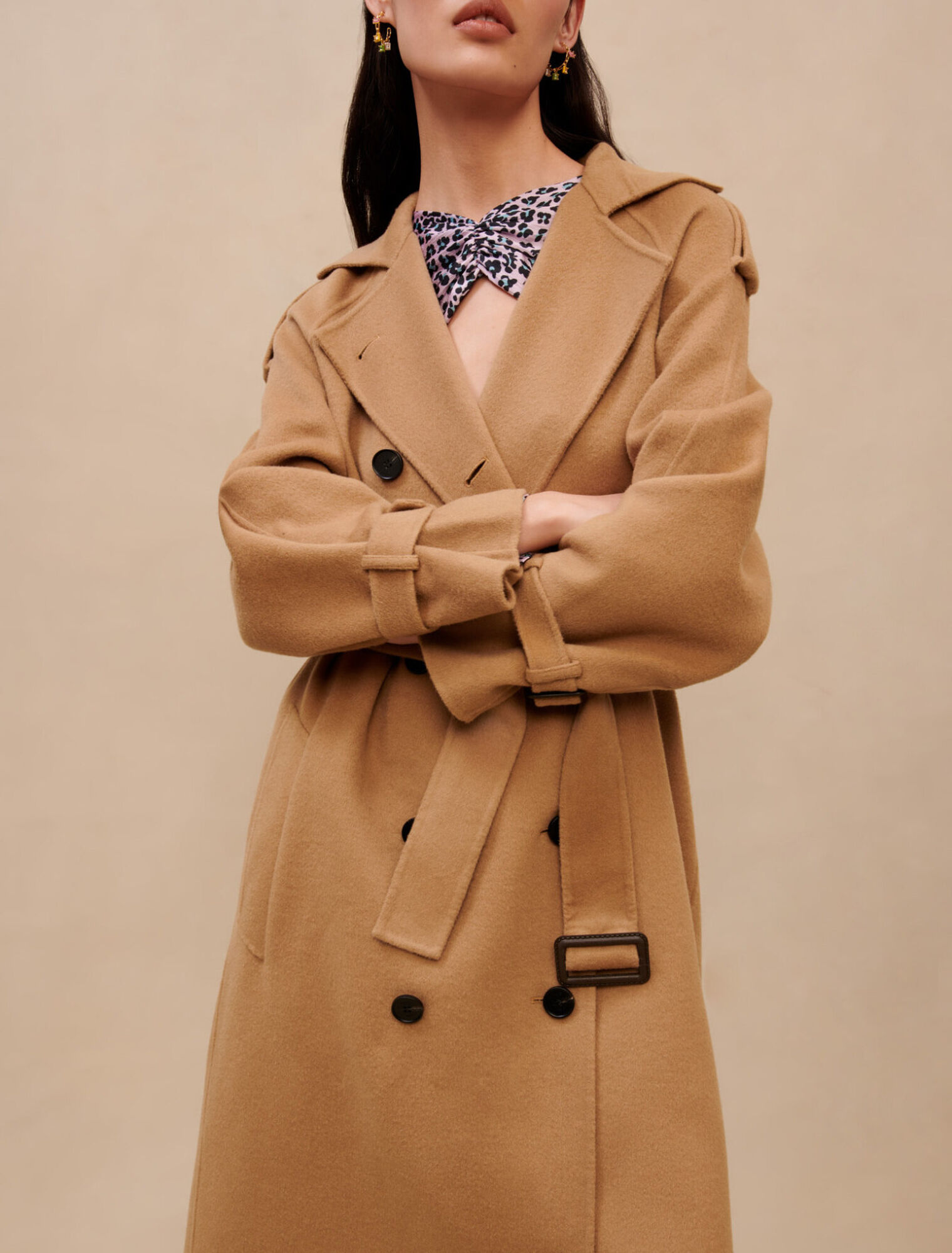 Manteau en laine camel
