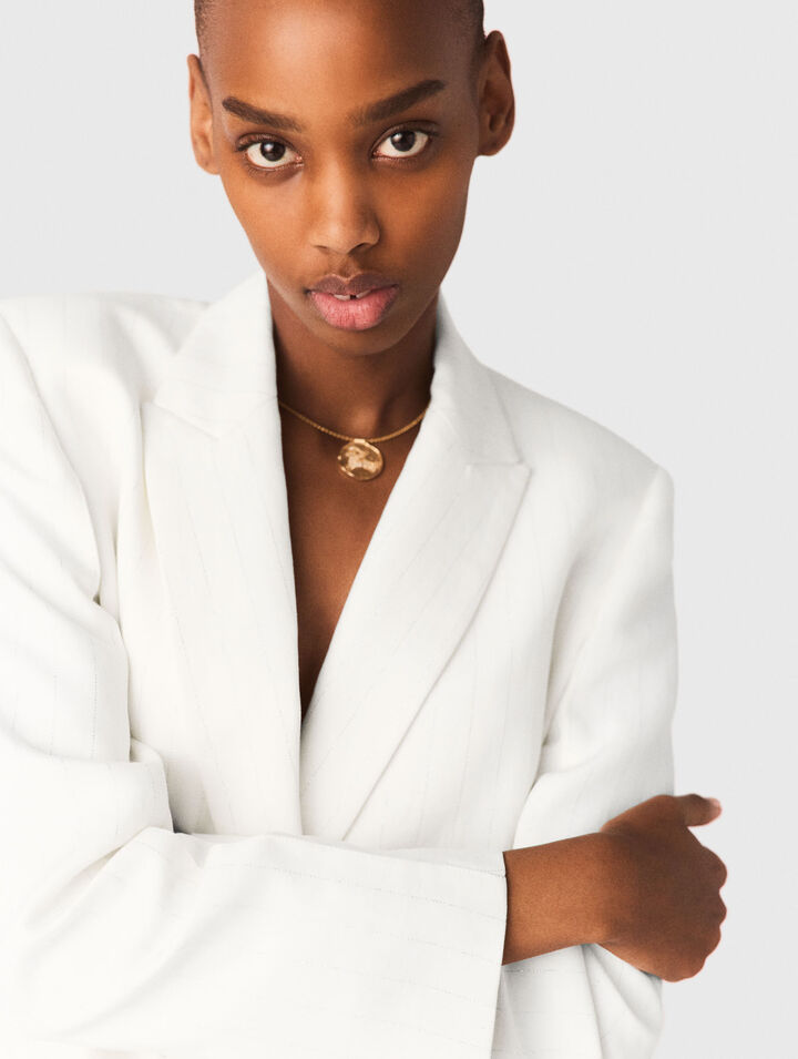 Veste de tailleur crois&eacute;e