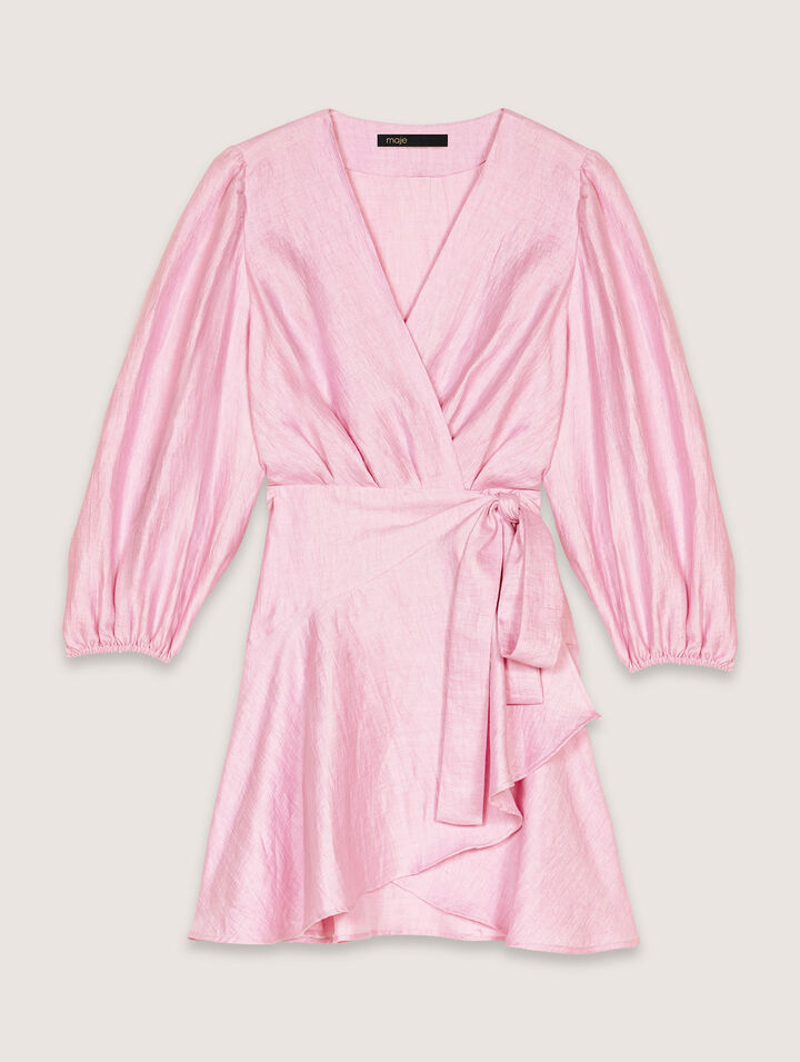 Robe portefeuille en lin 
