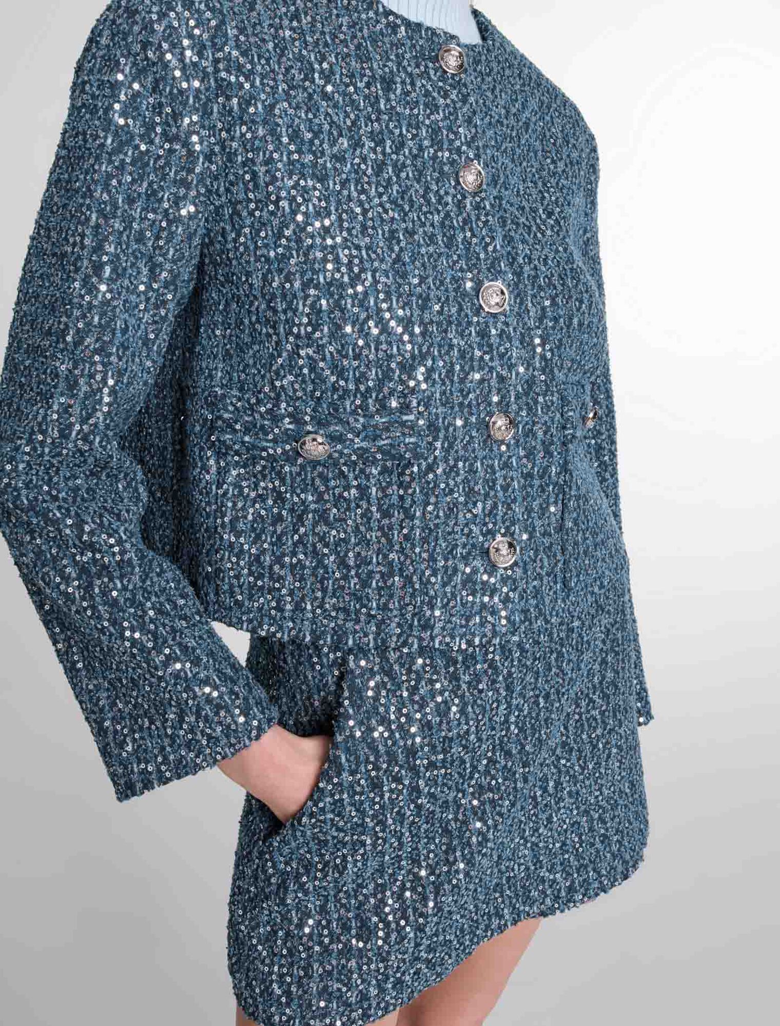 Veste en tweed ornée de sequins