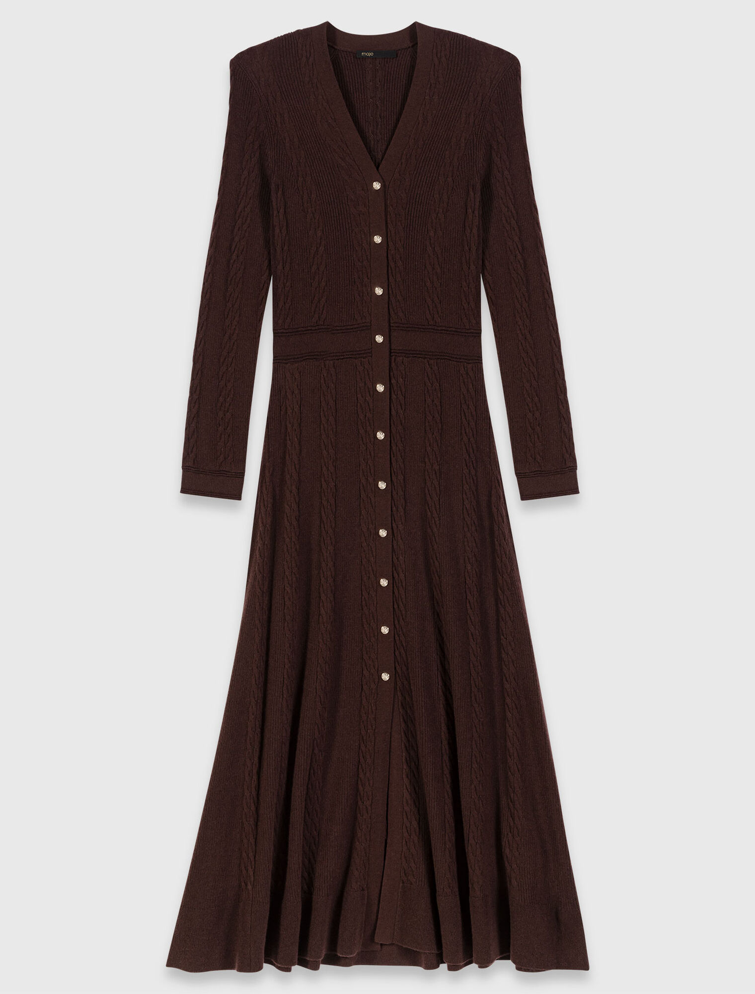 Robe longue en maille avec boutons