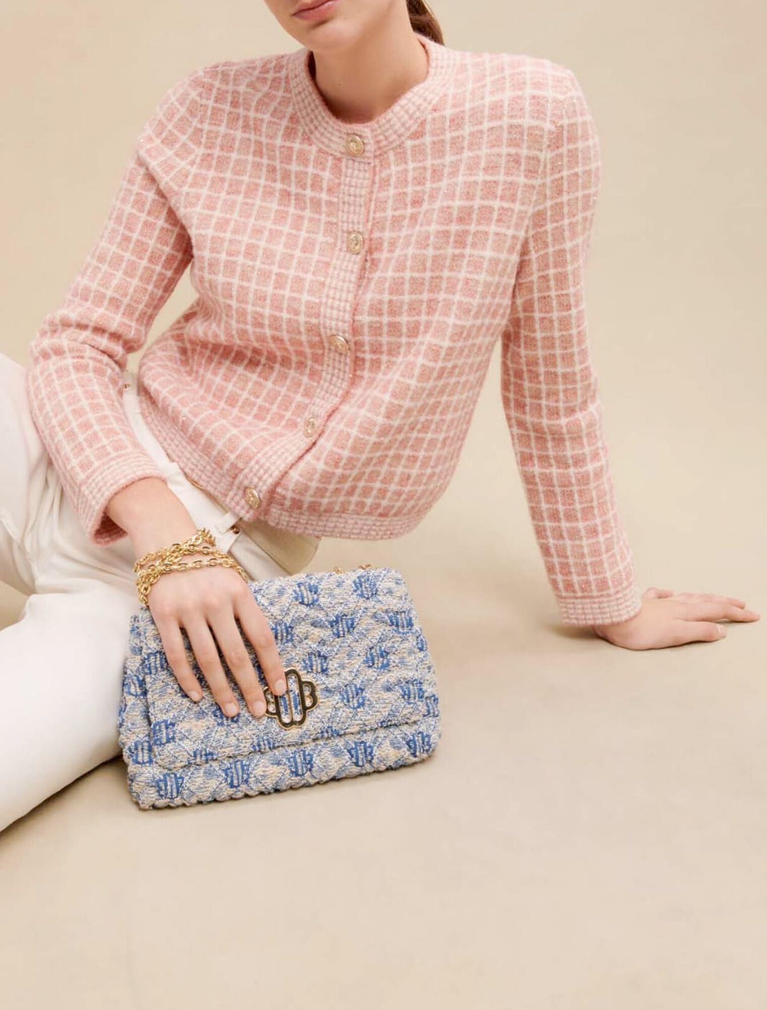 Cardigan en maille façon tweed