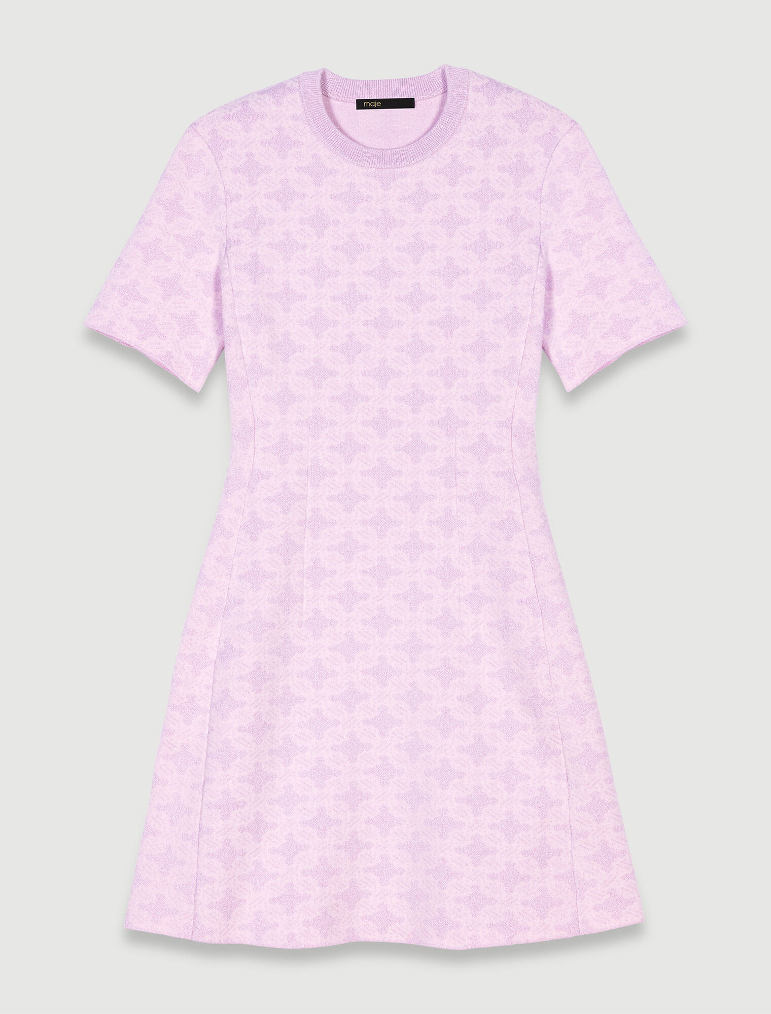 Robe courte en maille jacquard