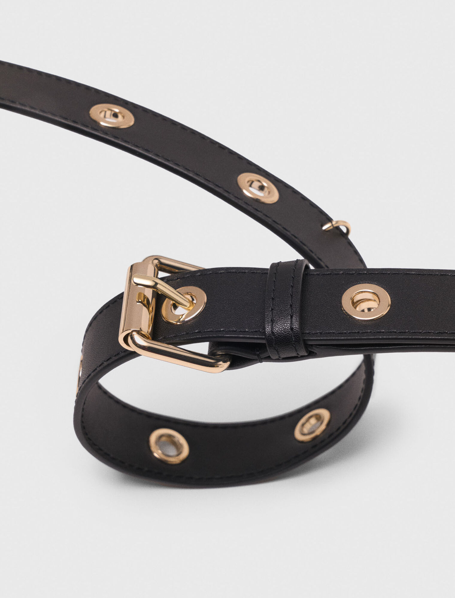 Bandoulière en cuir à œillets