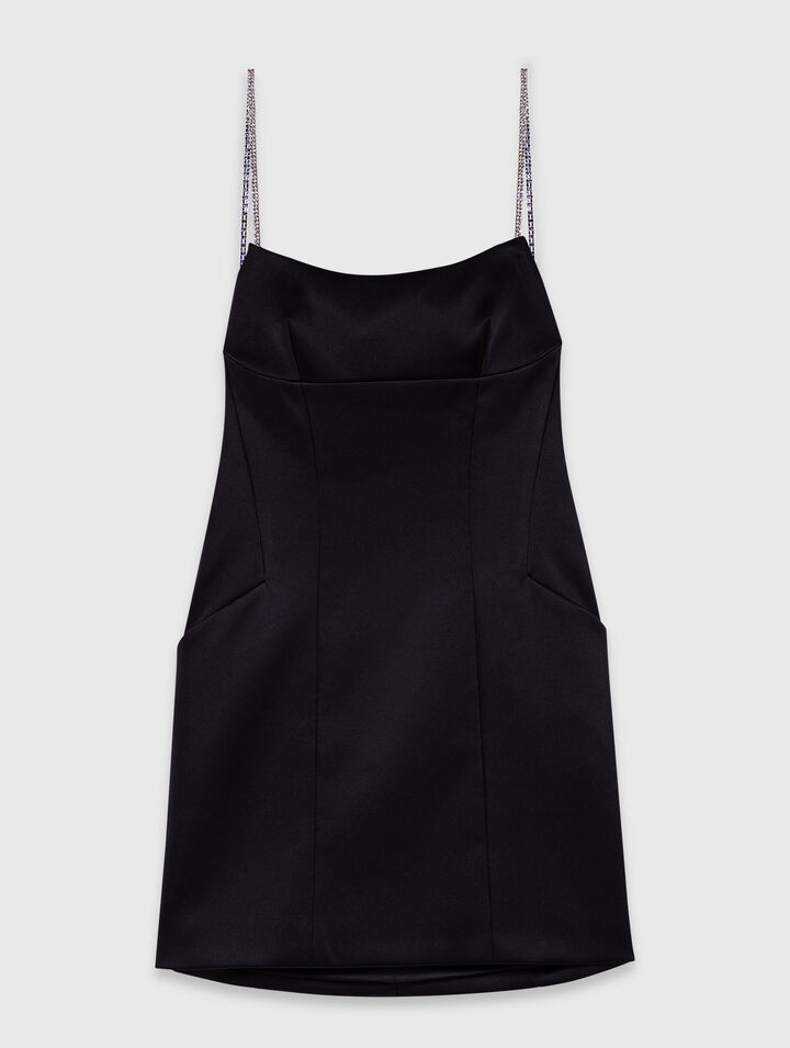 Robe courte en satin dos nu