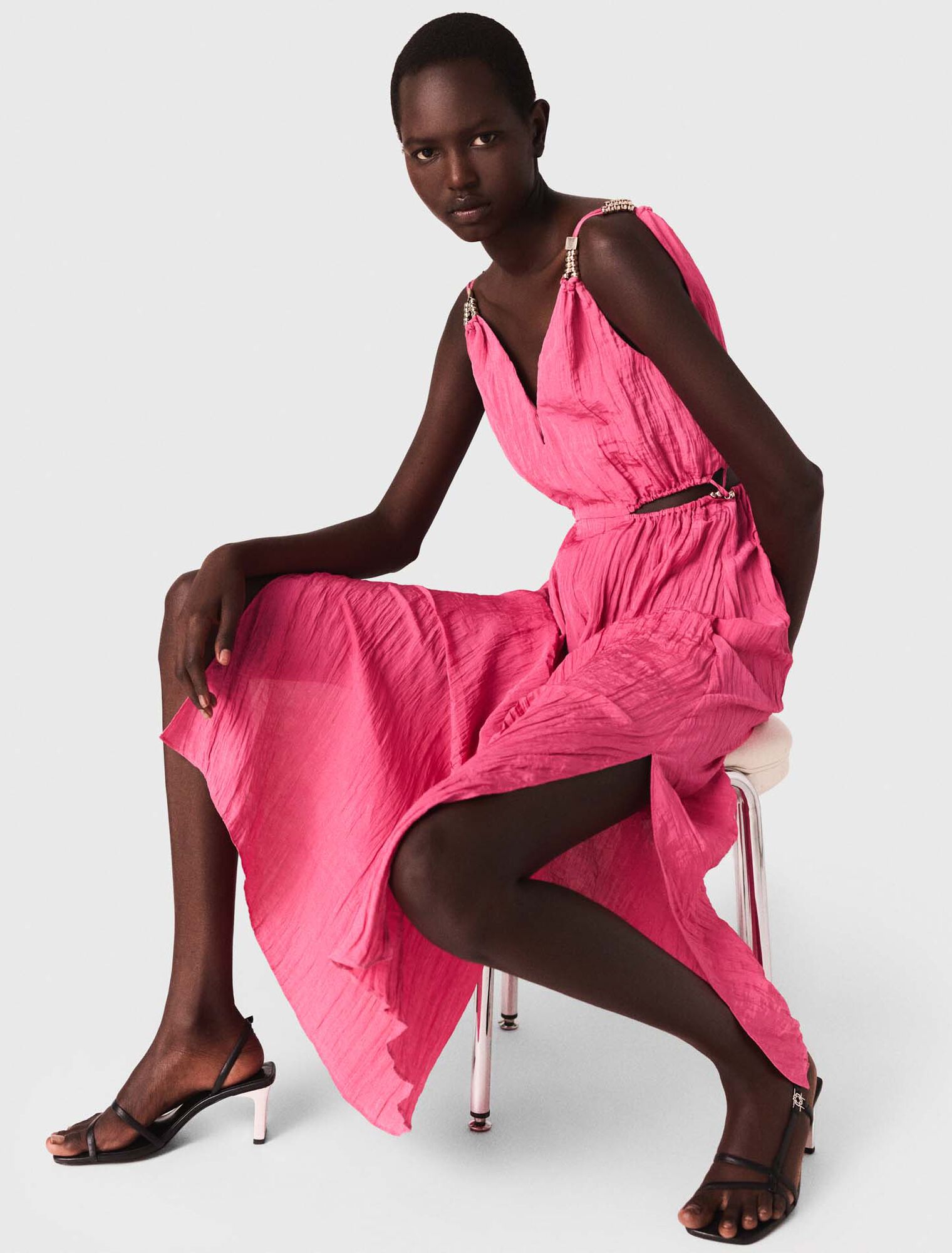 Robe midi ajourée