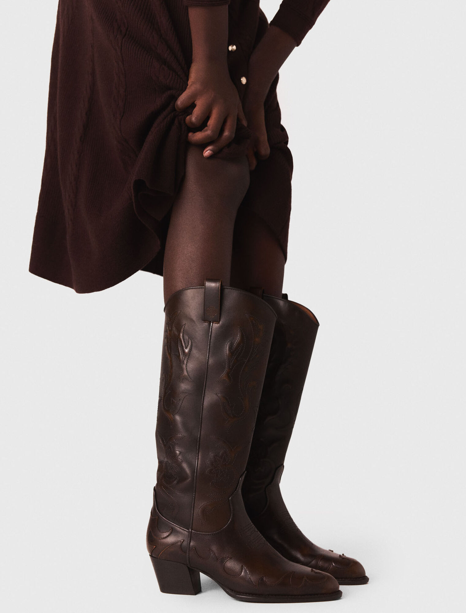 Bottes santiags en cuir