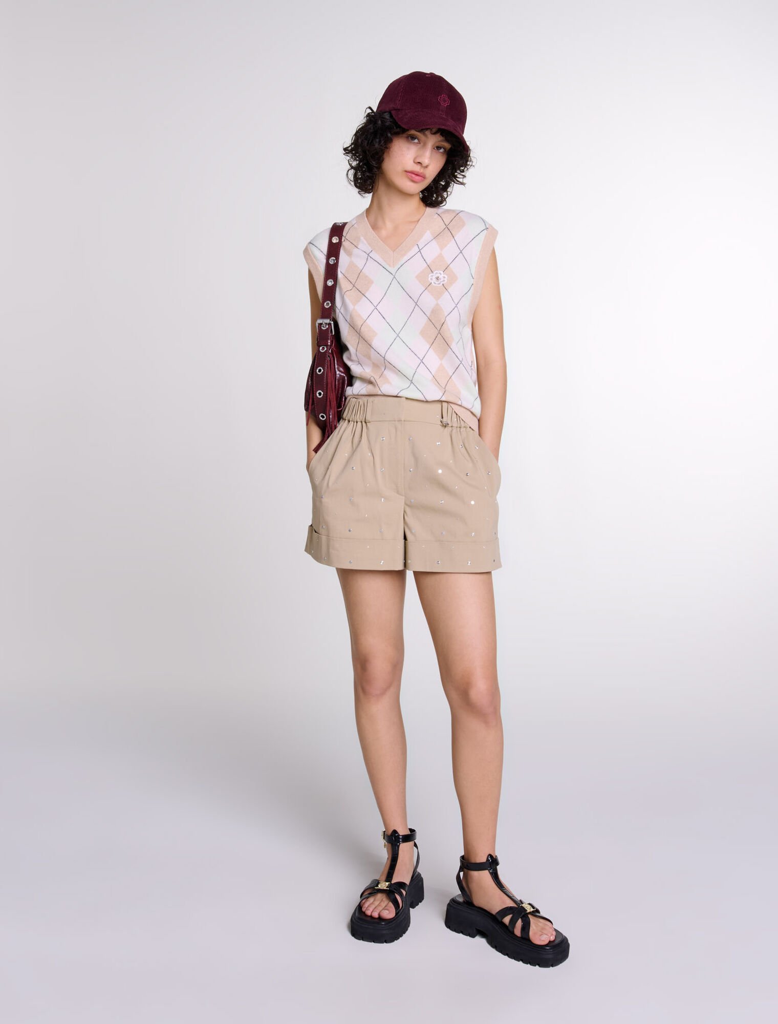 Pull sans manches en laine mélangée