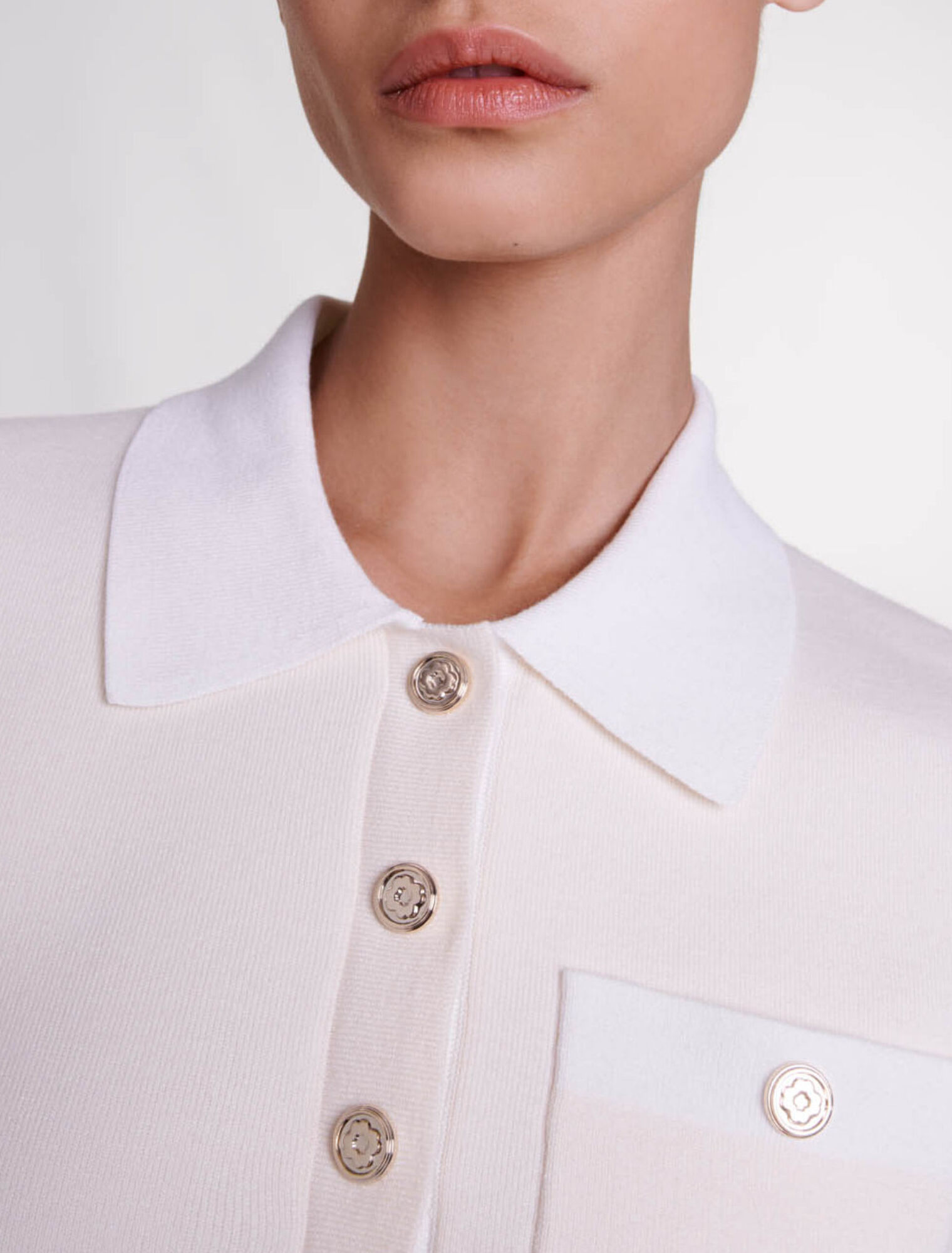 Top en maille à col polo