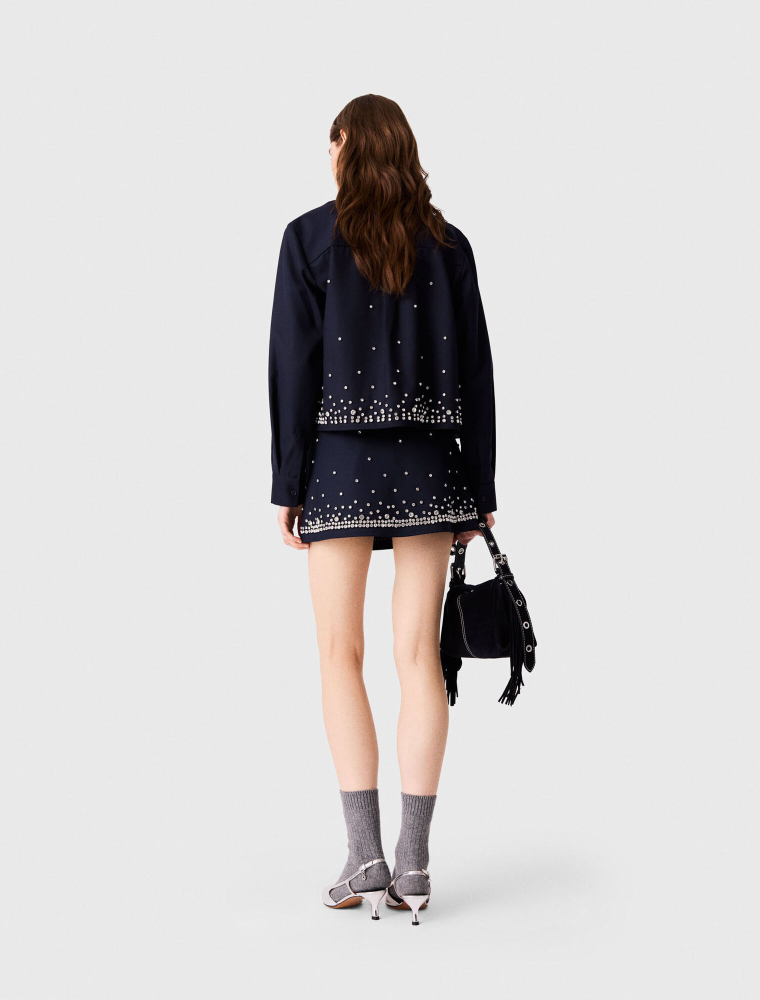 Short trompe-l'oeil avec strass