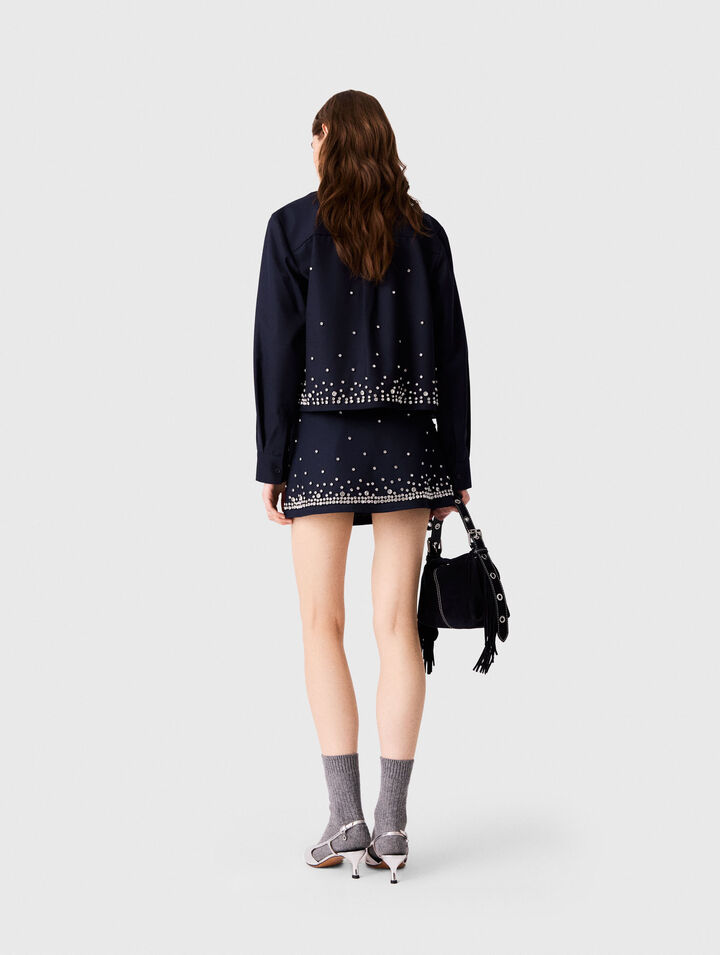 Short trompe-l'oeil avec strass
